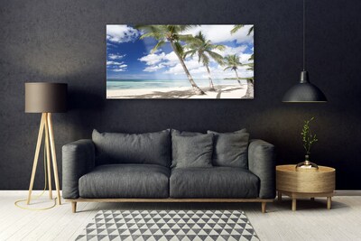 Plexiglas foto Seaside palm beach landschap