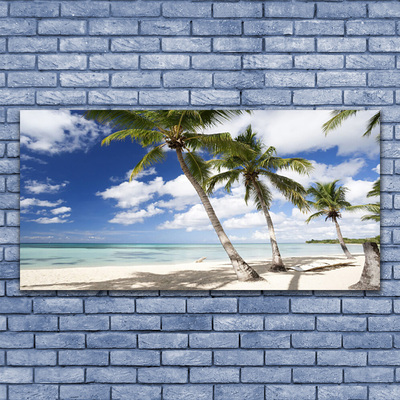 Plexiglas foto Seaside palm beach landschap