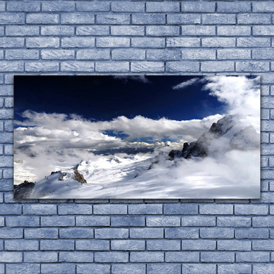 Plexiglas foto Wolken landschap van de berg
