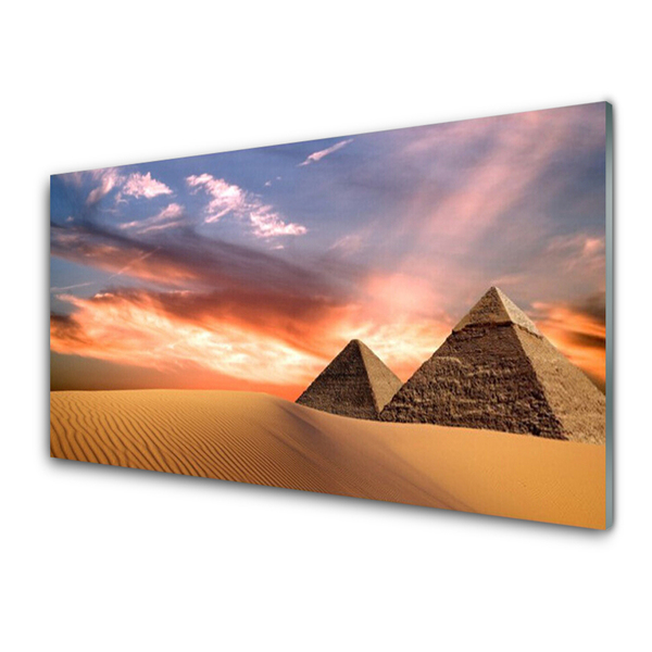 Plexiglas foto Desert piramides op muur
