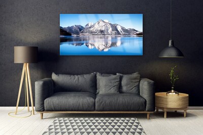 Plexiglas foto Het landschap van bergen lake
