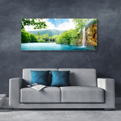 Plexiglas foto Waterval lake nature