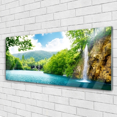 Plexiglas foto Waterval lake nature