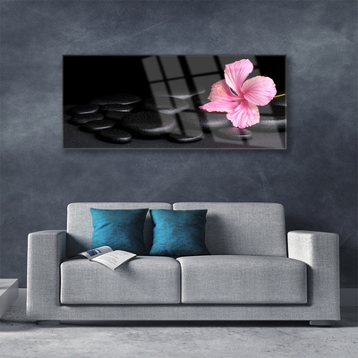 Plexiglas foto Black stone flower