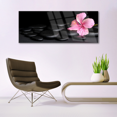 Plexiglas foto Black stone flower