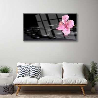 Plexiglas foto Black stone flower