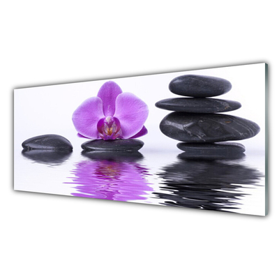 Plexiglas foto Flower water bezinning van de spiegel