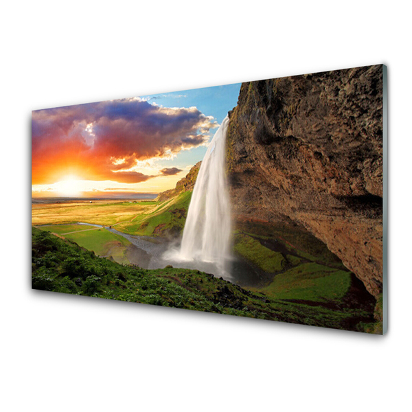 Plexiglas foto Mountain waterfall nature