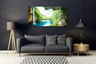 Schilderij op acrylglas Waterval lake nature
