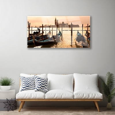 Schilderij op acrylglas Overzees landschap boat