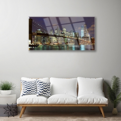Schilderij op acrylglas Bridge city architectuur