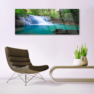 Schilderij op acrylglas Waterval lake forest nature