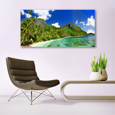 Schilderij op acrylglas Beach mountain landscape
