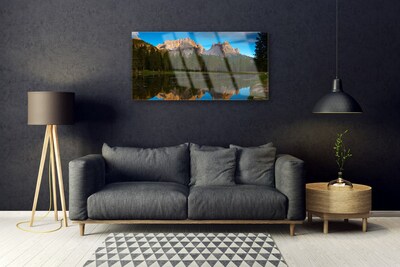 Schilderij op acrylglas Forest lake landscape
