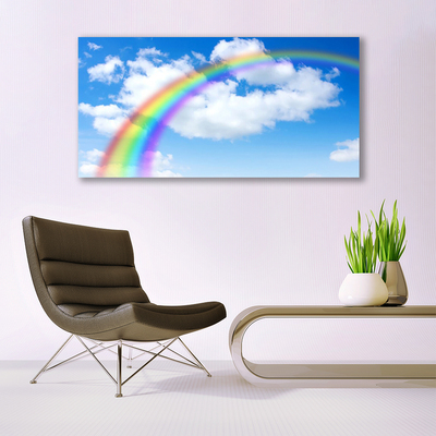 Schilderij op acrylglas Hemel van de regenboog de wolken