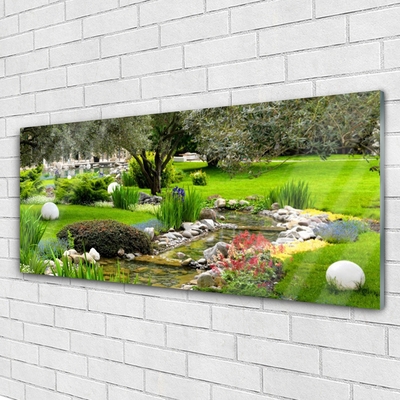 Schilderij op acrylglas Boom natuur tuin bloemen