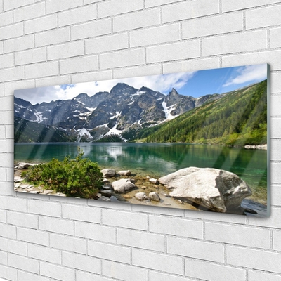 Schilderij op acrylglas Het landschap van bergen lake