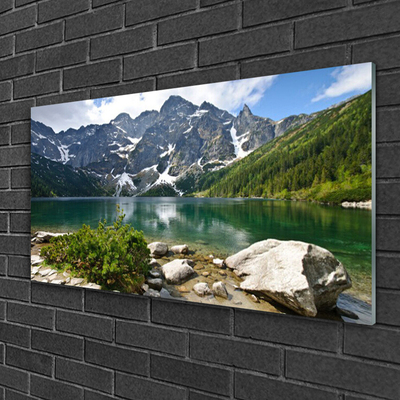 Schilderij op acrylglas Het landschap van bergen lake