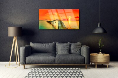 Schilderij op acrylglas Sea bridge architectuur