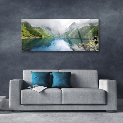 Schilderij op acrylglas Mountain lake landscape