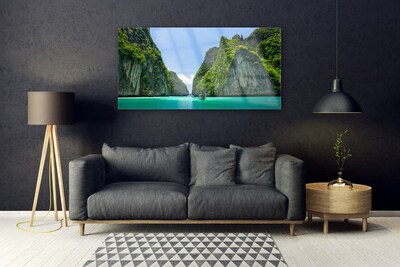 Schilderij op acrylglas Bergen water landschap bay