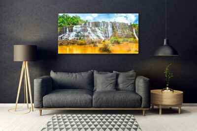 Schilderij op acrylglas Waterval trees nature