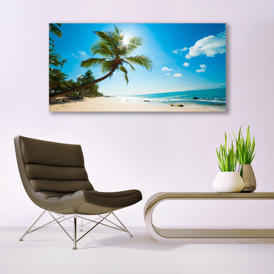 Schilderij op acrylglas Palm tree beach landschap