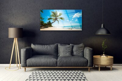 Schilderij op acrylglas Palm tree beach landschap