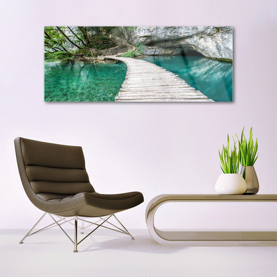 Schilderij op acrylglas Architectuur bridge lake