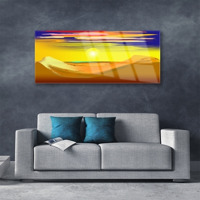 Schilderij op acrylglas Desert sun art