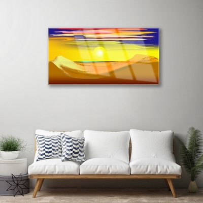Schilderij op acrylglas Desert sun art