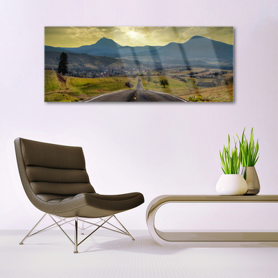 Schilderij op acrylglas Mountain road landschap