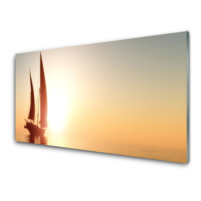 Schilderij op acrylglas Boot sea sun landschap