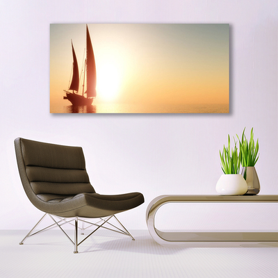 Schilderij op acrylglas Boot sea sun landschap