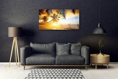 Schilderij op acrylglas Palm beach overzees landschap