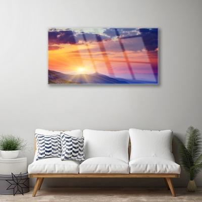 Schilderij op acrylglas Sun mountain landscape