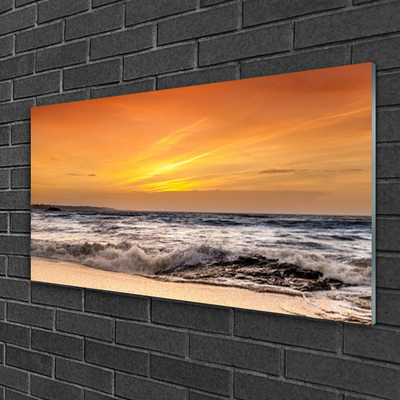 Schilderij op acrylglas Sun sea waves landschap