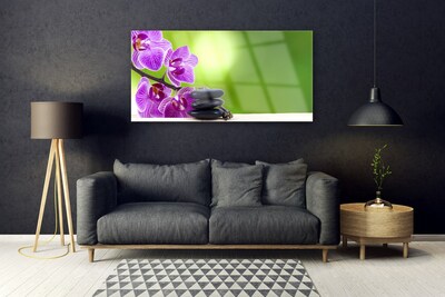 Schilderij op acrylglas Orchideeën groene bloemen