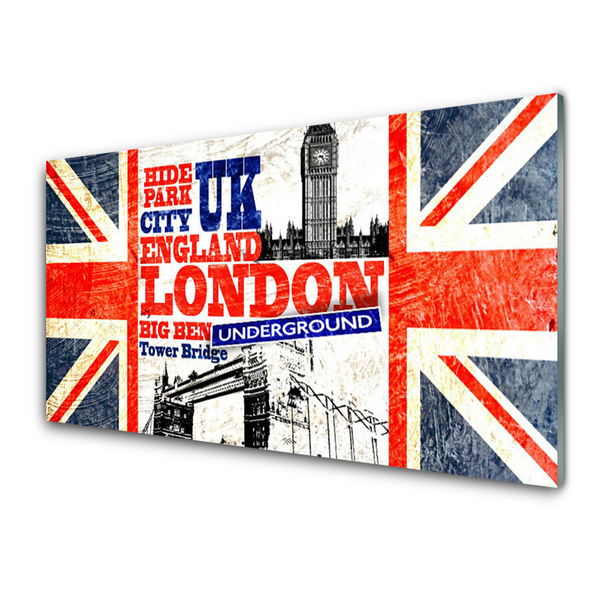 Schilderij op acrylglas London kunst van de vlag