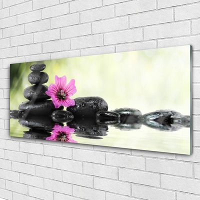 Schilderij op acrylglas Mooie bloem op de muur