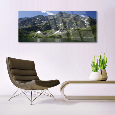 Schilderij op acrylglas Lake forest mountain landscape