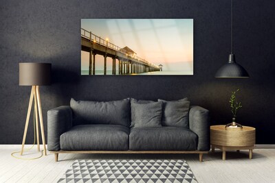 Schilderij op acrylglas Sea bridge architectuur