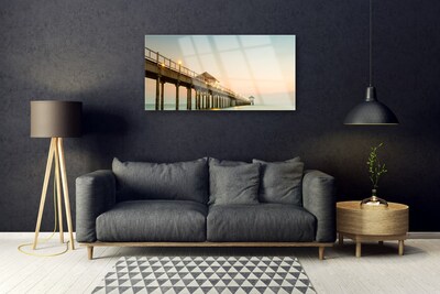 Schilderij op acrylglas Sea bridge architectuur