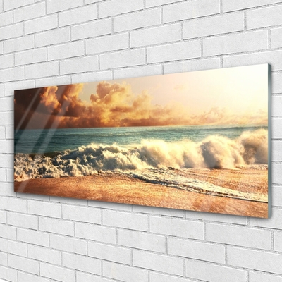 Schilderij op acrylglas Ocean beach waves landschap