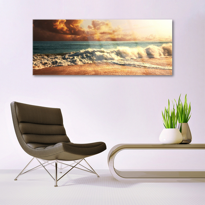 Schilderij op acrylglas Ocean beach waves landschap