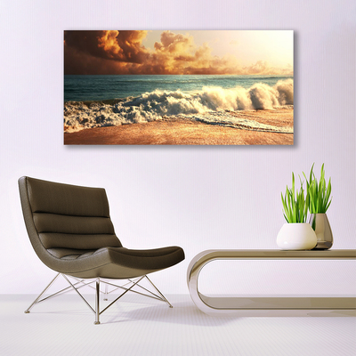 Schilderij op acrylglas Ocean beach waves landschap