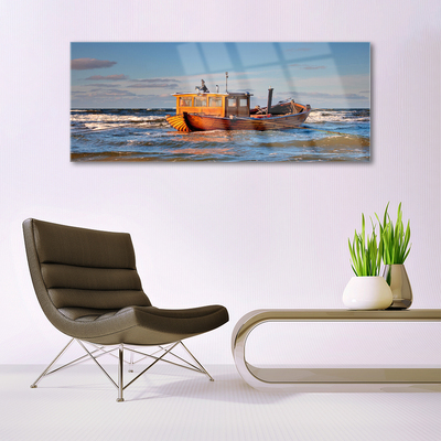 Schilderij op acrylglas Overzees landschap boat