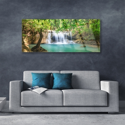 Plexiglas schilderij Waterval lake forest nature