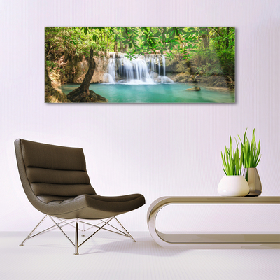 Plexiglas schilderij Waterval lake forest nature