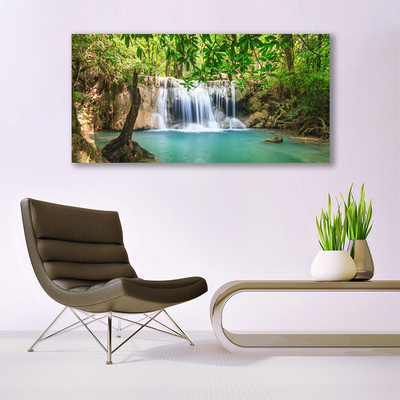 Plexiglas schilderij Waterval lake forest nature